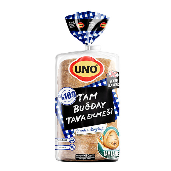 Uno Tam Buğday Unlu Tava Ekmeği 400 Gr