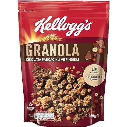 Kellogg's Çikolata Fındık Granola 250 Gr