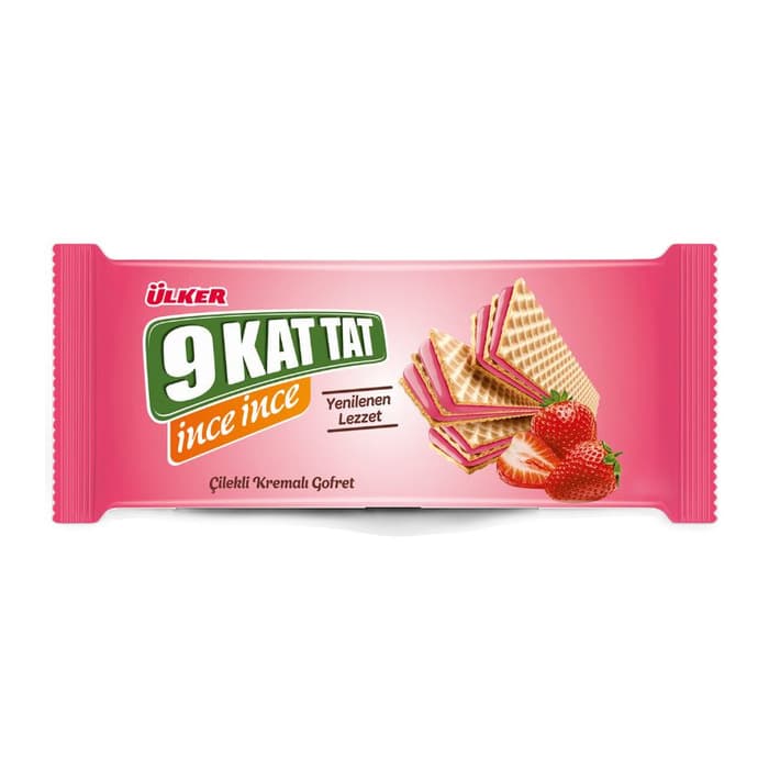 9 Kat Tat İnce İnce Çilekli Kremalı Gofret 114 Gr