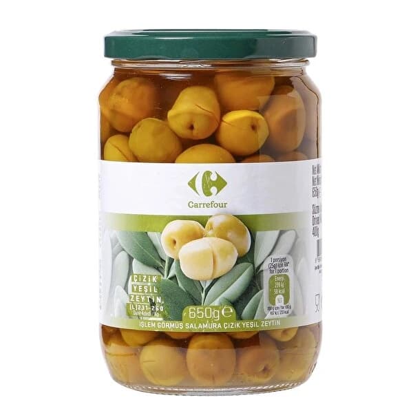Carrefour Çizik Yeşil Zeytin 400 Gr