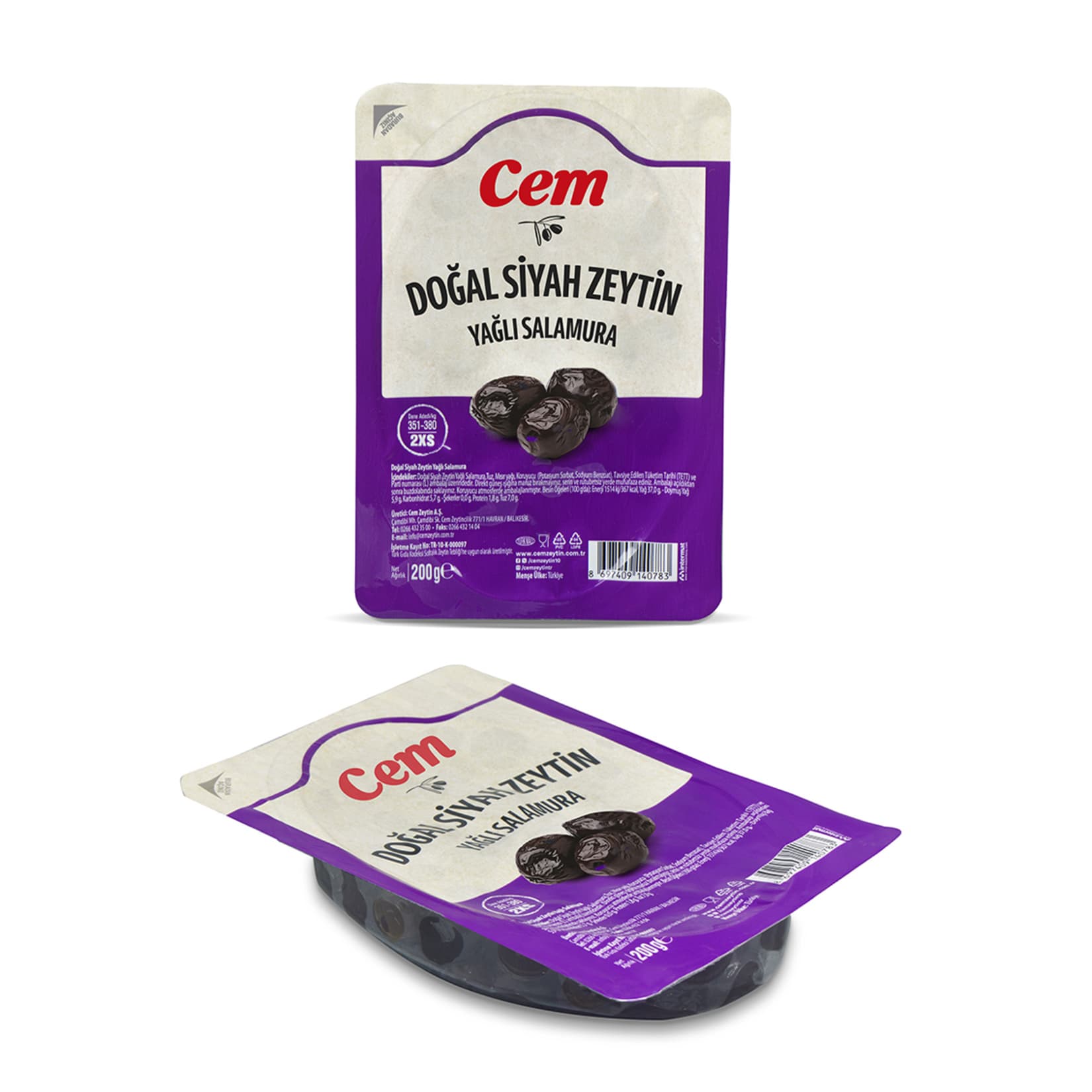 Cem Vakum Siyah Zeytin 200 Gr