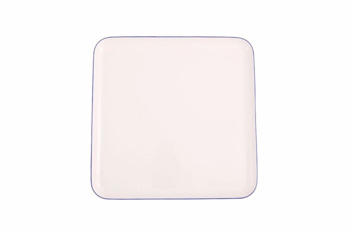 Porland Blue Stripe Düz Tabak 28x28 cm 04ALM006872