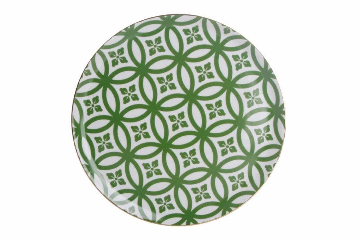 Porland Morocco Desen1 Yeşil Düz Tabak 28 cm