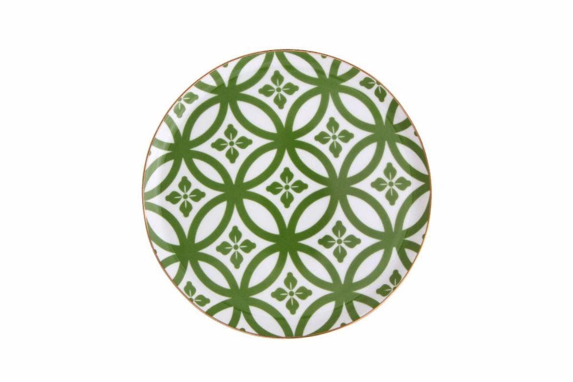 Porland Morocco Desen1 Yeşil Düz Tabak 20 cm