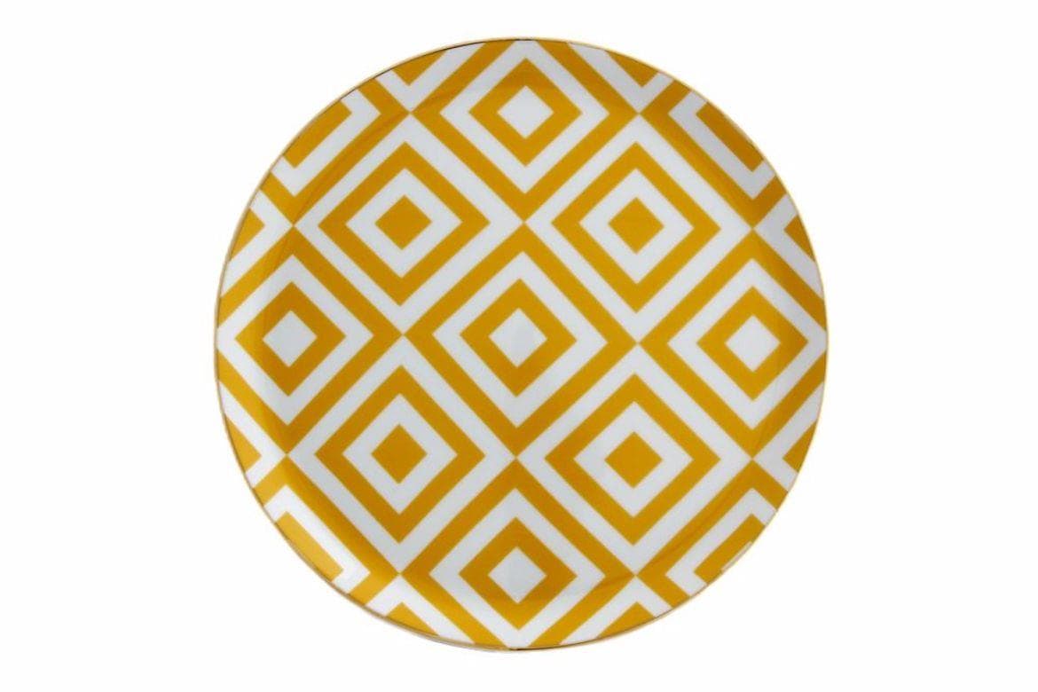 Porland Morocco Desen4 Sarı Düz Tabak 24 cm