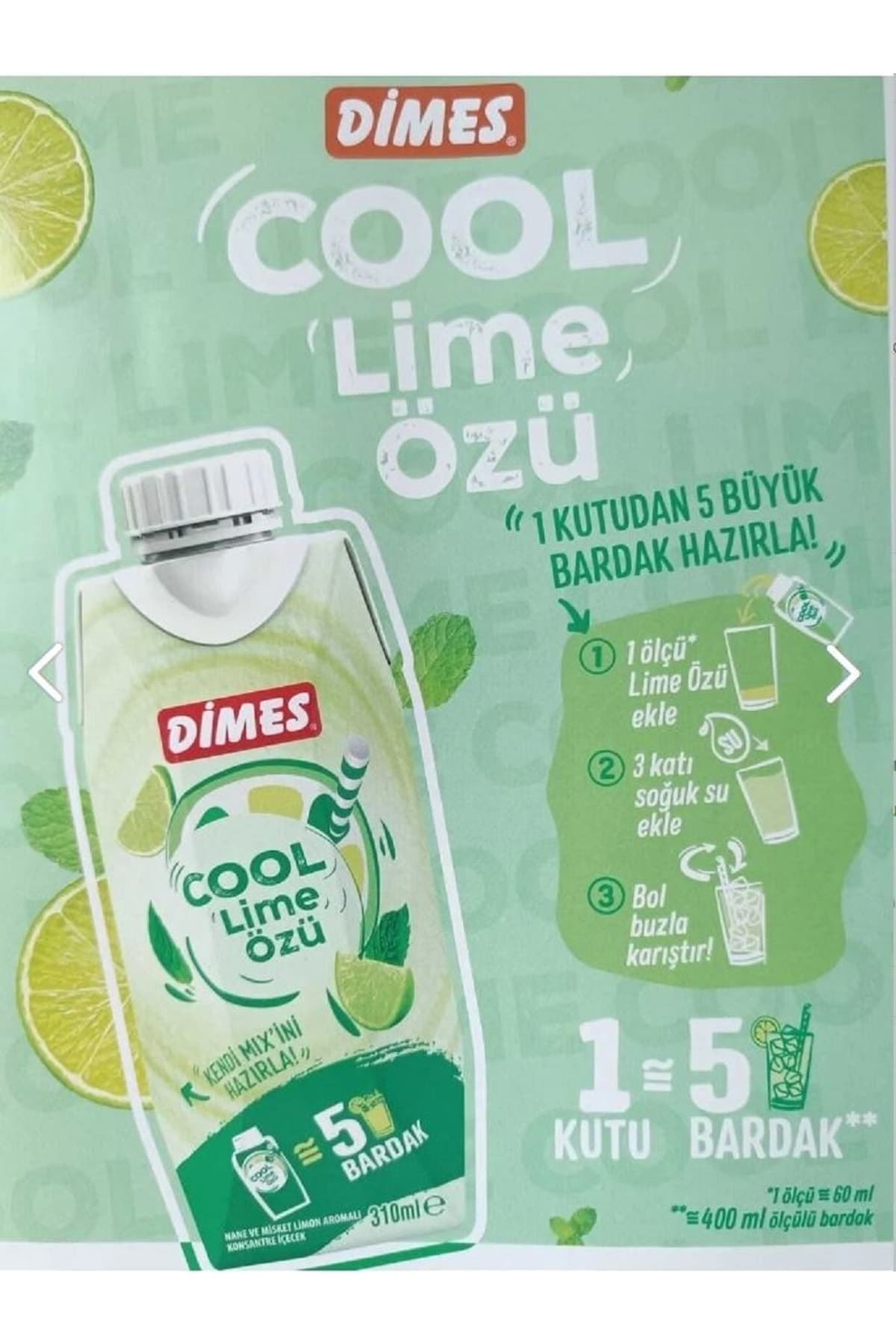 Dimes Cool Lıme Özü 310 Ml
