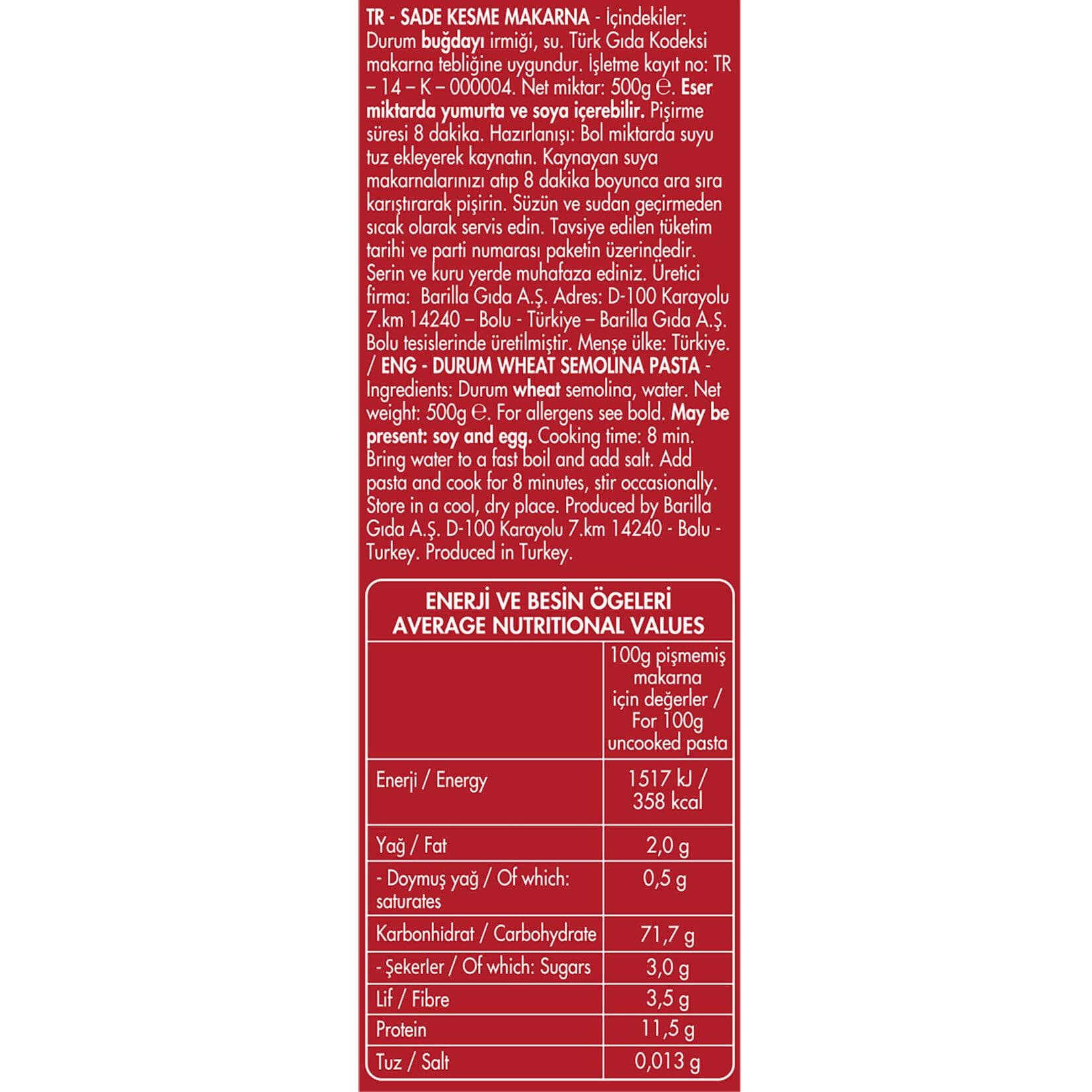 Filiz Makarna Kısa Kalem 500 Gr