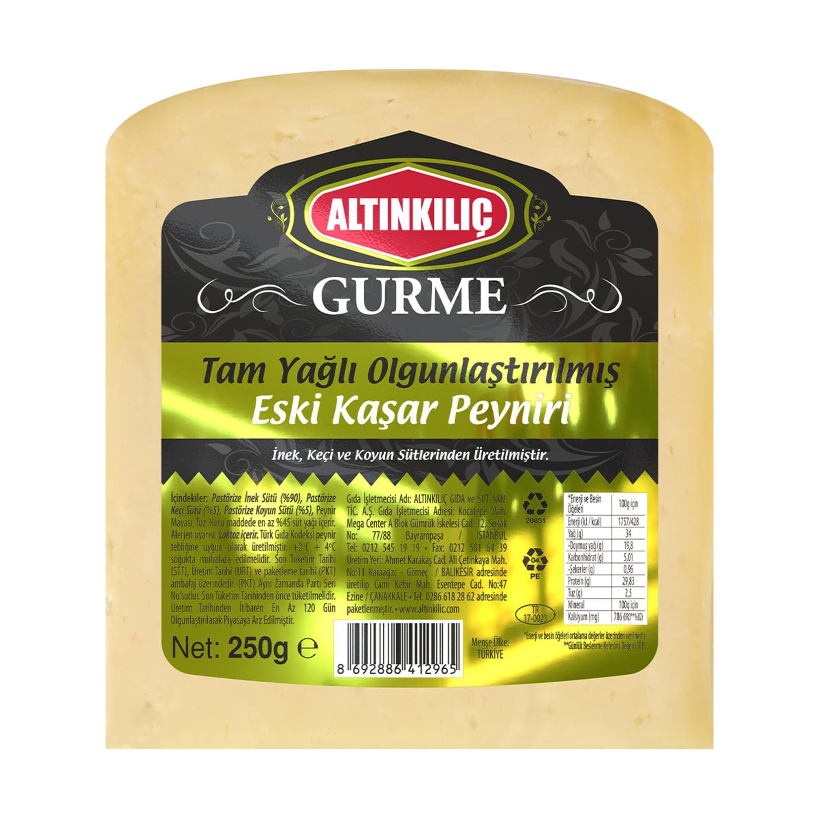 Altınkılıç Mandıra Eski Kaşar 250 Gr