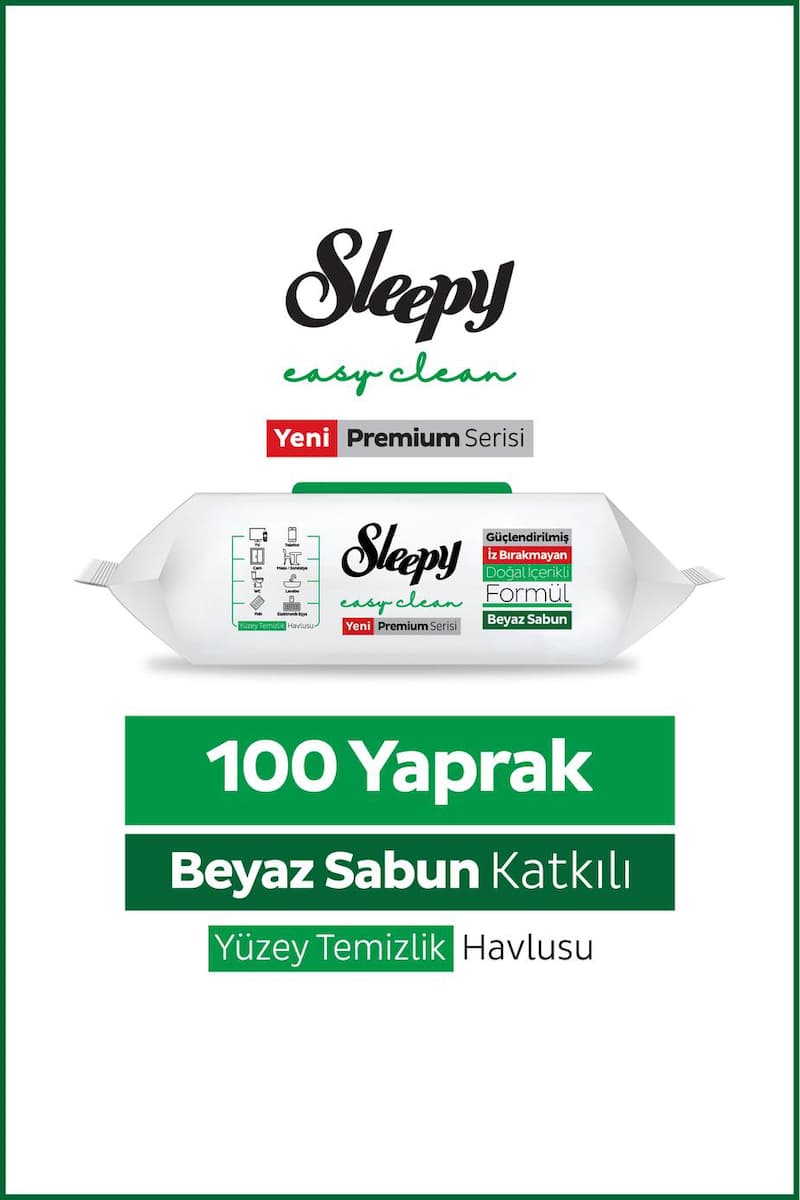 Sleppy Beyaz Sirke Karbonat 100 Lü Yüzey Tem Mendili