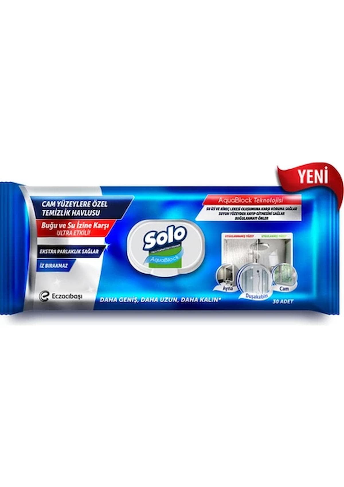 Solo Aqua Cam Yüzey 30 Lu Tem Mendili