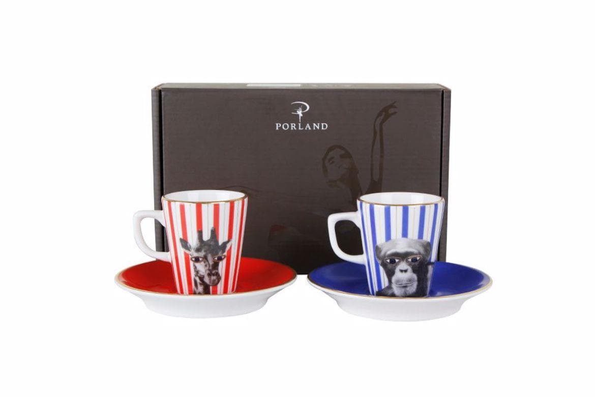 Porland Wild Life Monkey- Giraffe Kahve Takımı 4 Parça 04ALM005320