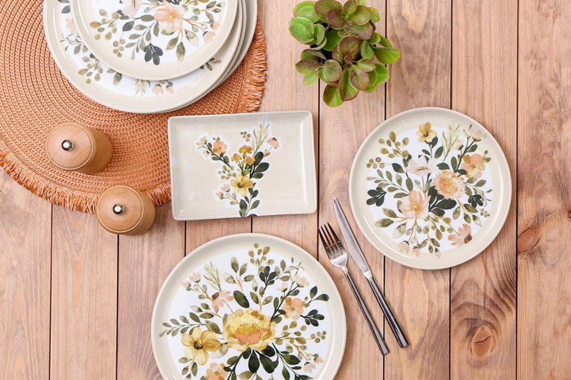 Porland Floral 18 Parça 6 Kişilik İkram&Kahvaltı Takımı 04POR035188