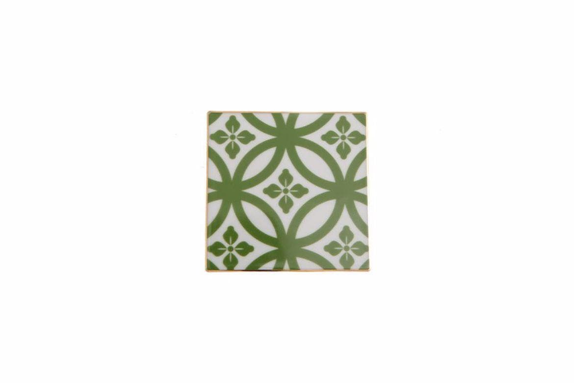 Porland Morocco Desen1 Yeşil Bardak Altlığı 10x10 cm