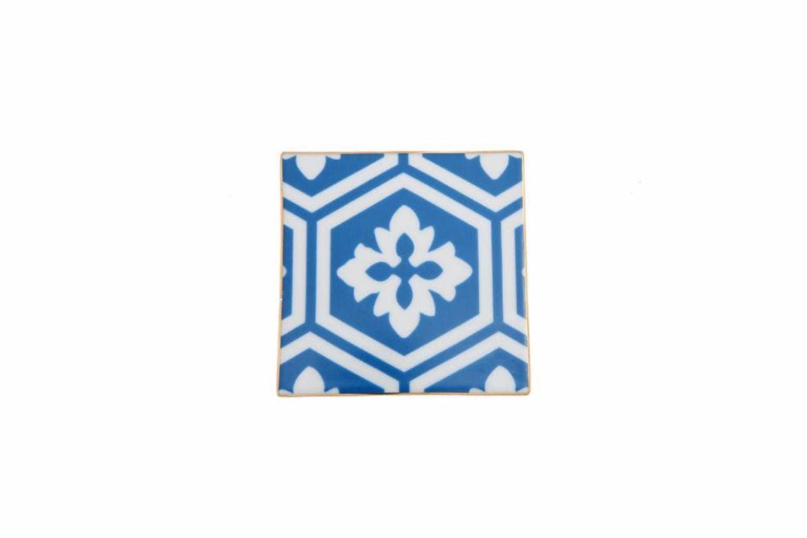 Porland Morocco Desen2 Mavi Bardak Altlığı 10x10 cm