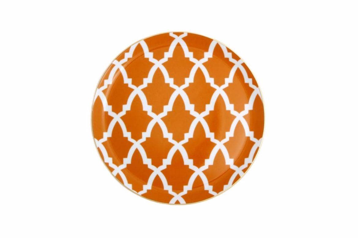 Porland Morocco Desen3 Turuncu Düz Tabak 24 cm