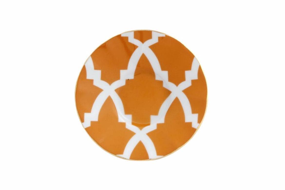 Porland Morocco Desen3 Turuncu Ergonomik Çay Tabağı 12 cm