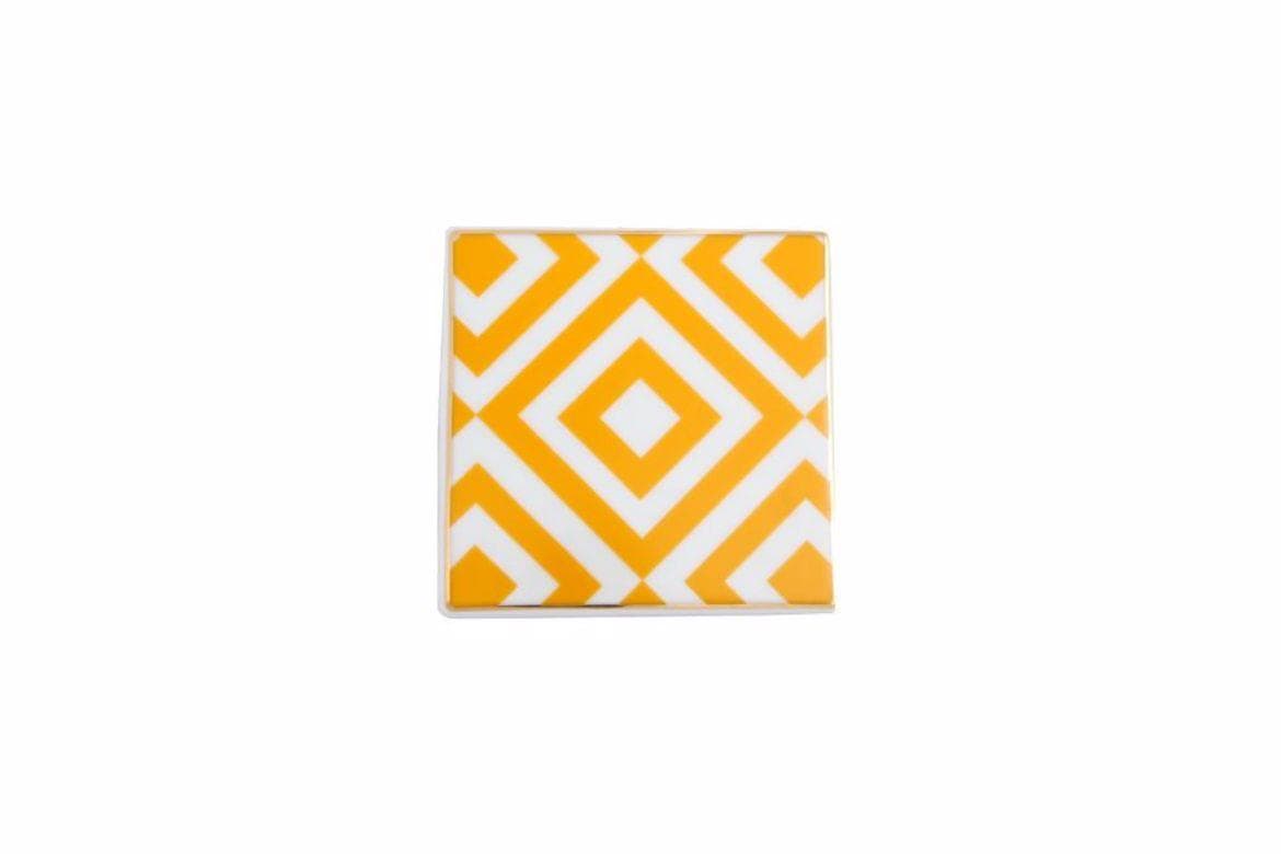 Porland Morocco Desen4 Sarı Bardak Altlığı 10x10 cm