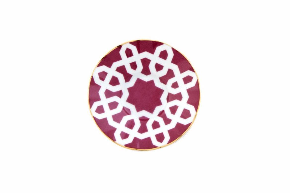 Porland Morocco Desen5 Fuşya Ergonomik Çay Tabağı 12 cm